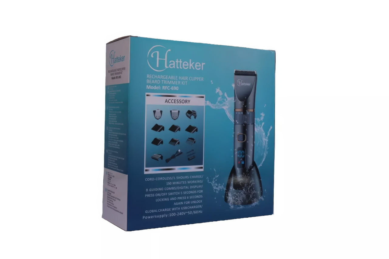 Hatteker RFC-690 – Akumulatorowa maszynka 3w1 z wyświetlaczem LED