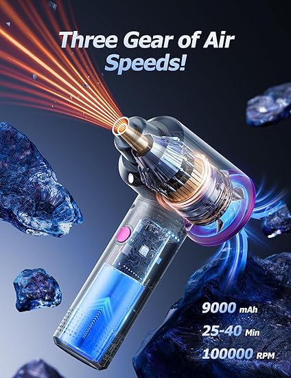 Elektryczna dmuchawa powietrza – 100 000 RPM, akumulator 9000 mAh