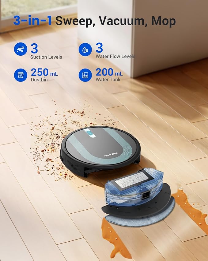 Proscenic 850T – robot odkurzający i mopujący 2-w-1