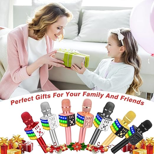 BONAOK Karaoke Mikrofon LED 4w1