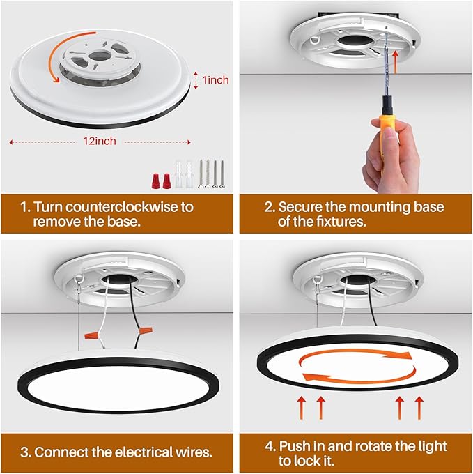Lampa sufitowa AmazeFan 12 cali z pilotem