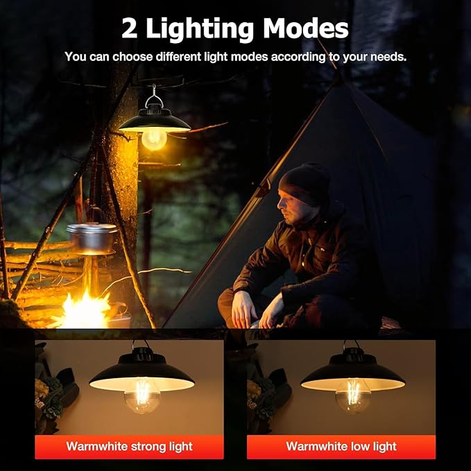 Yizhet Lampa kempingowa retro Ładowalna lampa LED
