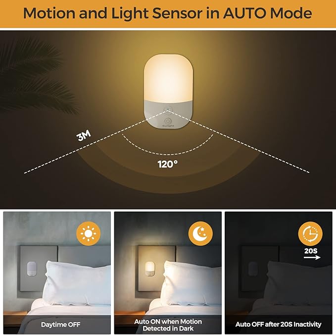Suright zestaw 2 szt. lamp nocnych LED