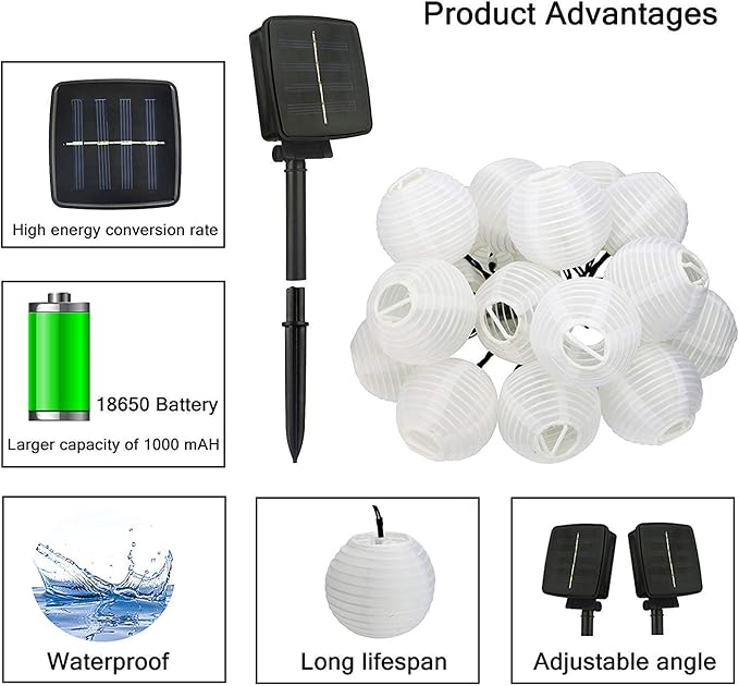 Hann® Solar LED Fairy Globe String Lights