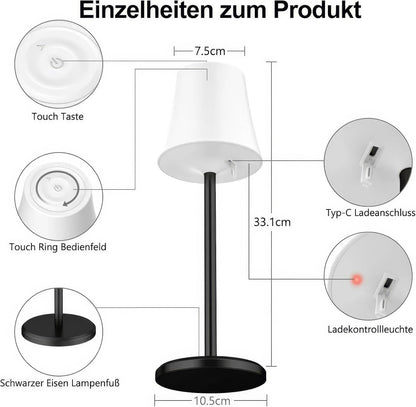 Lampa stołowa bezprzewodowa Suright z RGB i dotykowym sterowaniem