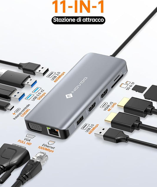 NOVOO USB-C Hub 11-w-1