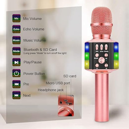 BONAOK Karaoke Mikrofon LED 4w1