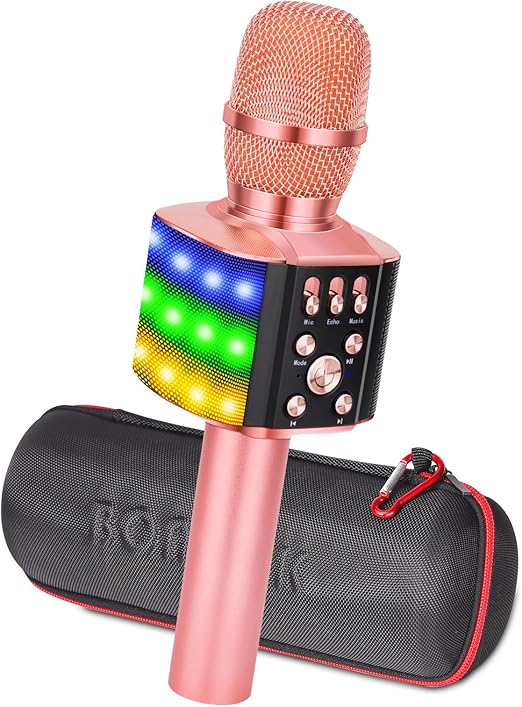 BONAOK Karaoke Mikrofon LED 4w1